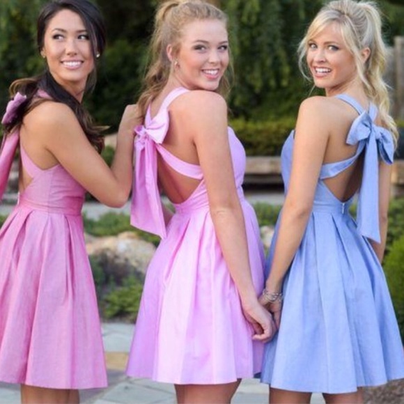 Lauren James Pink open back bow tie dress - Picture 6 of 7